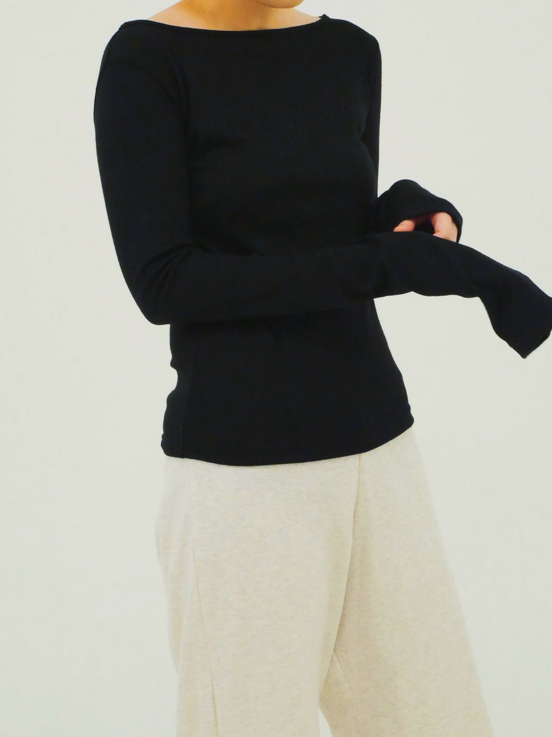 【NEW】Merino Wool 100% Sheer Long Sleeve Tops