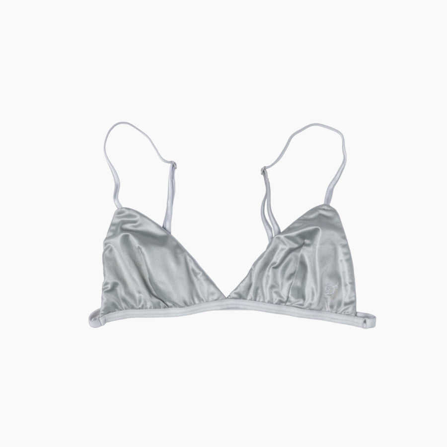 "D" Logo Satin Triangle Bra