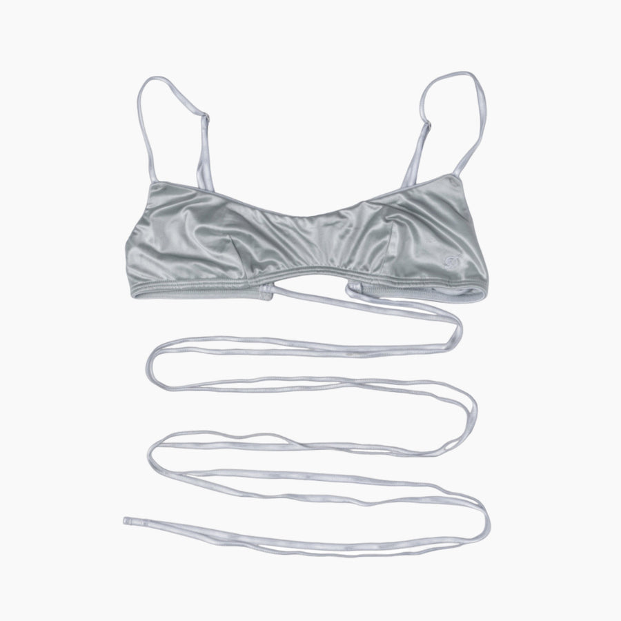 "D" Logo Satin Ribbon Bra