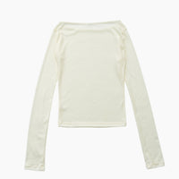 【NEW】Merino Wool 100% Sheer Long Sleeve Tops