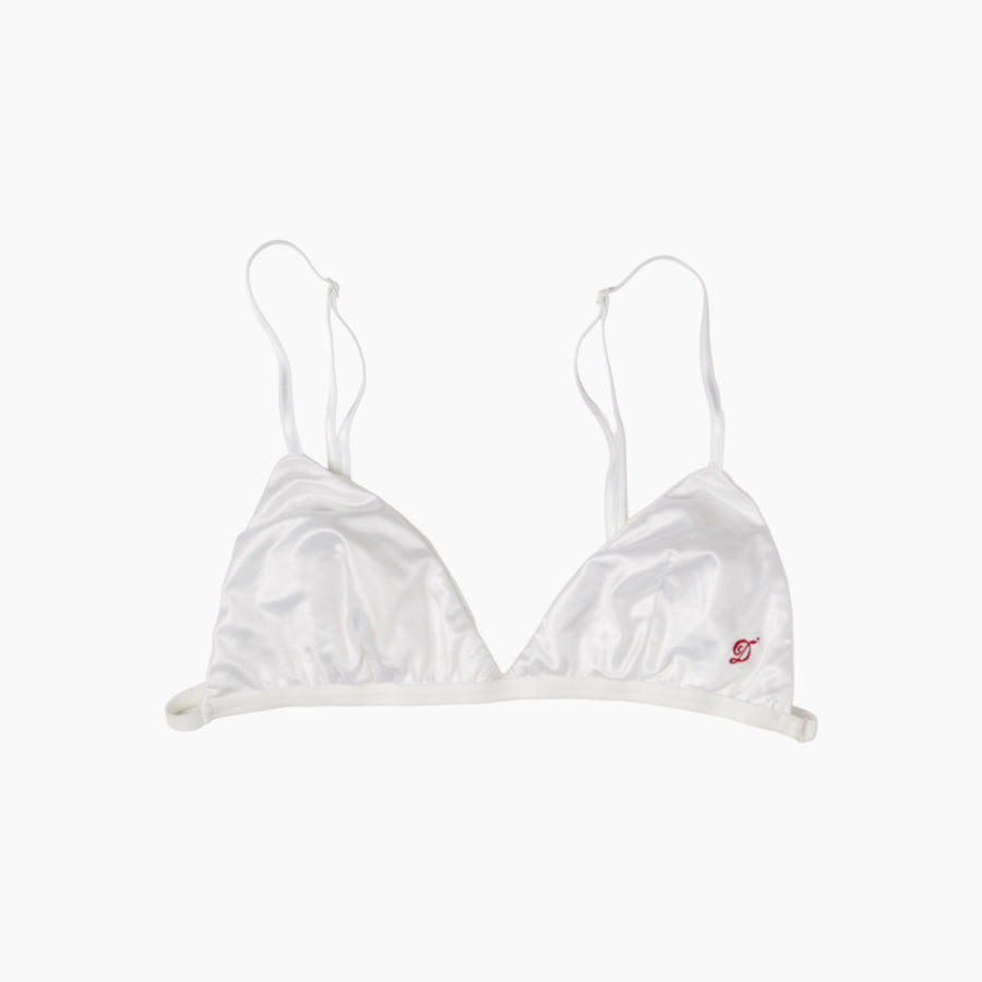 "D" Logo Satin Triangle Bra