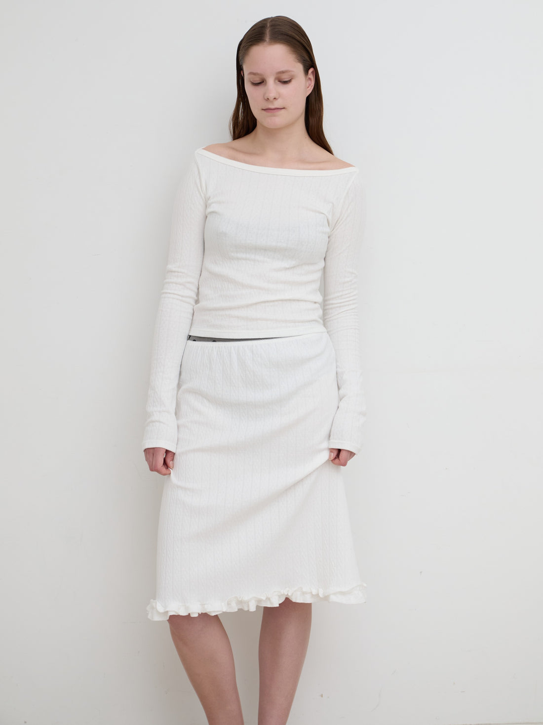 【NEW】Boat Neck Long Tee