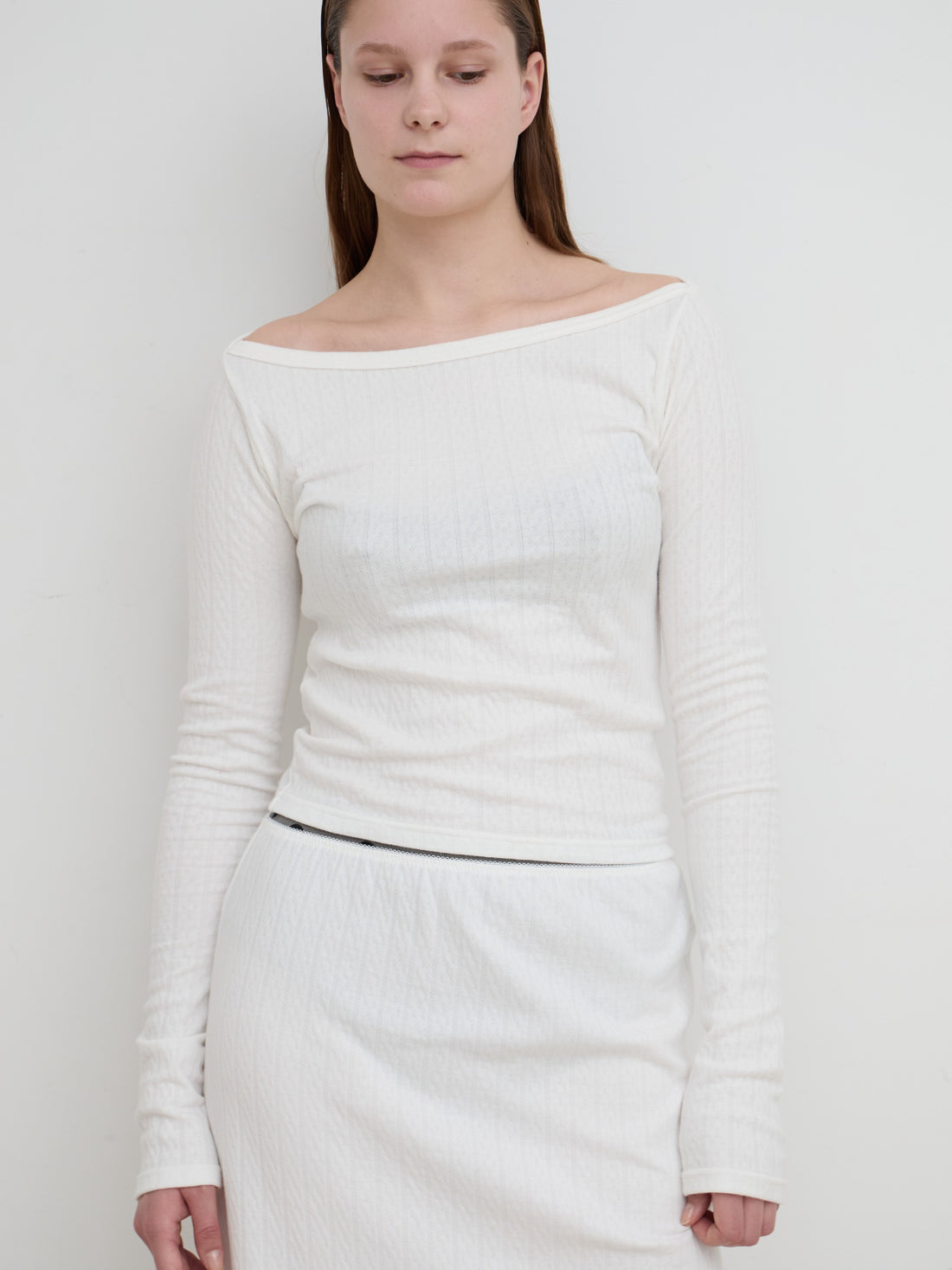 【NEW】Boat Neck Long Tee