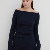 【NEW】Boat Neck Long Tee