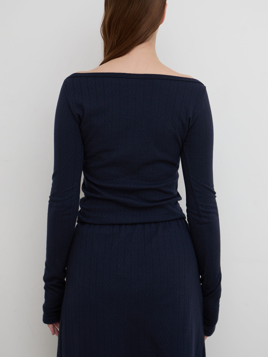 【NEW】Boat Neck Long Tee