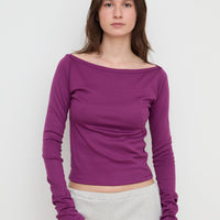 【NEW】Boat Neck Long Tee