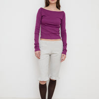 【NEW】Boat Neck Long Tee