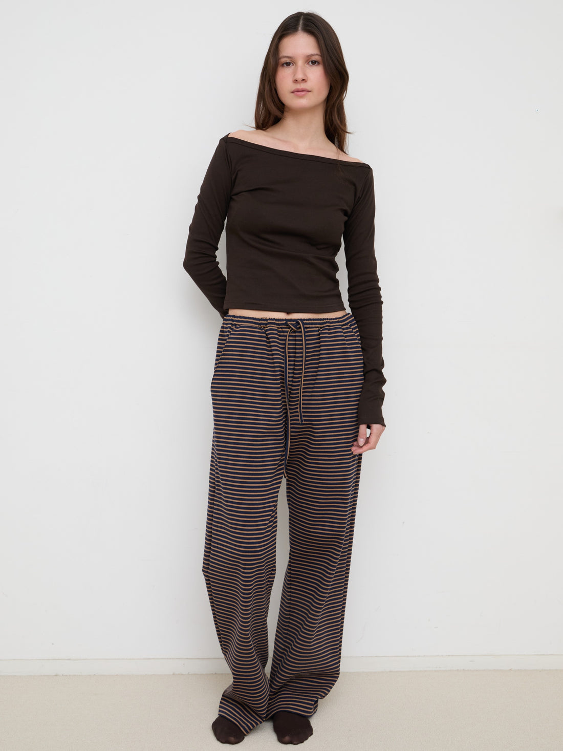 【NEW】Boat Neck Long Tee