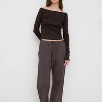 【NEW】Boat Neck Long Tee