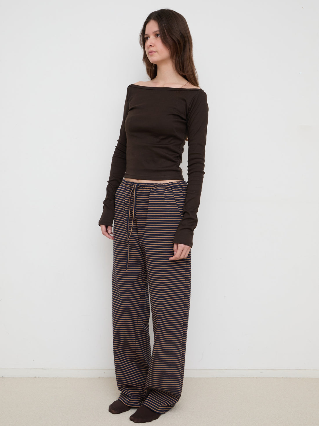 【NEW】Boat Neck Long Tee