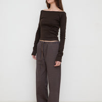 【NEW】Boat Neck Long Tee