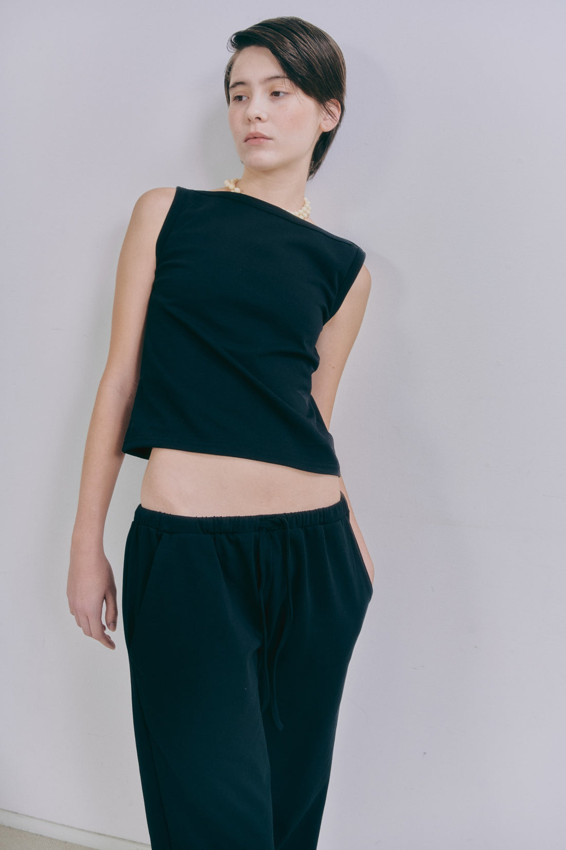 【NEW】Cotton Boat Neck Tanktop