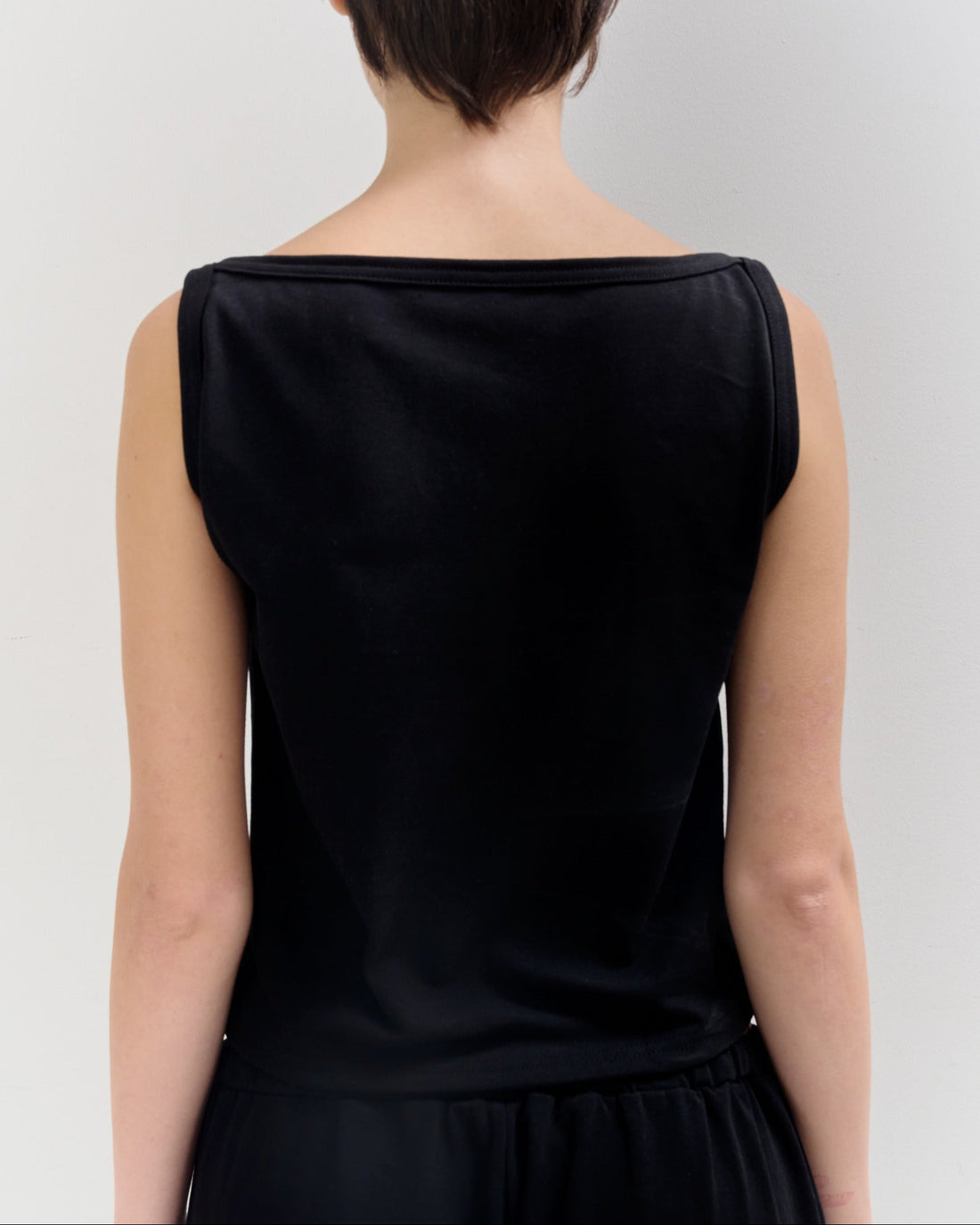 【NEW】Cotton Boat Neck Tanktop