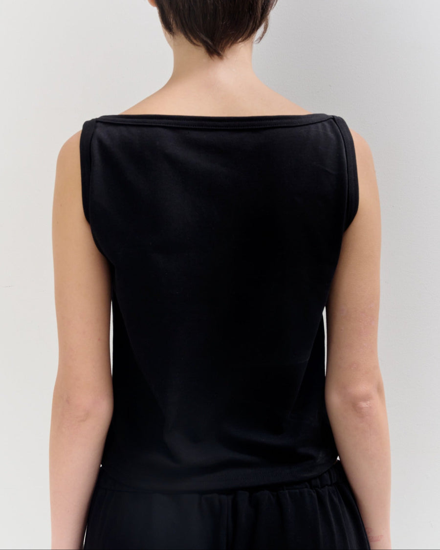 【NEW】Cotton Boat Neck Tanktop