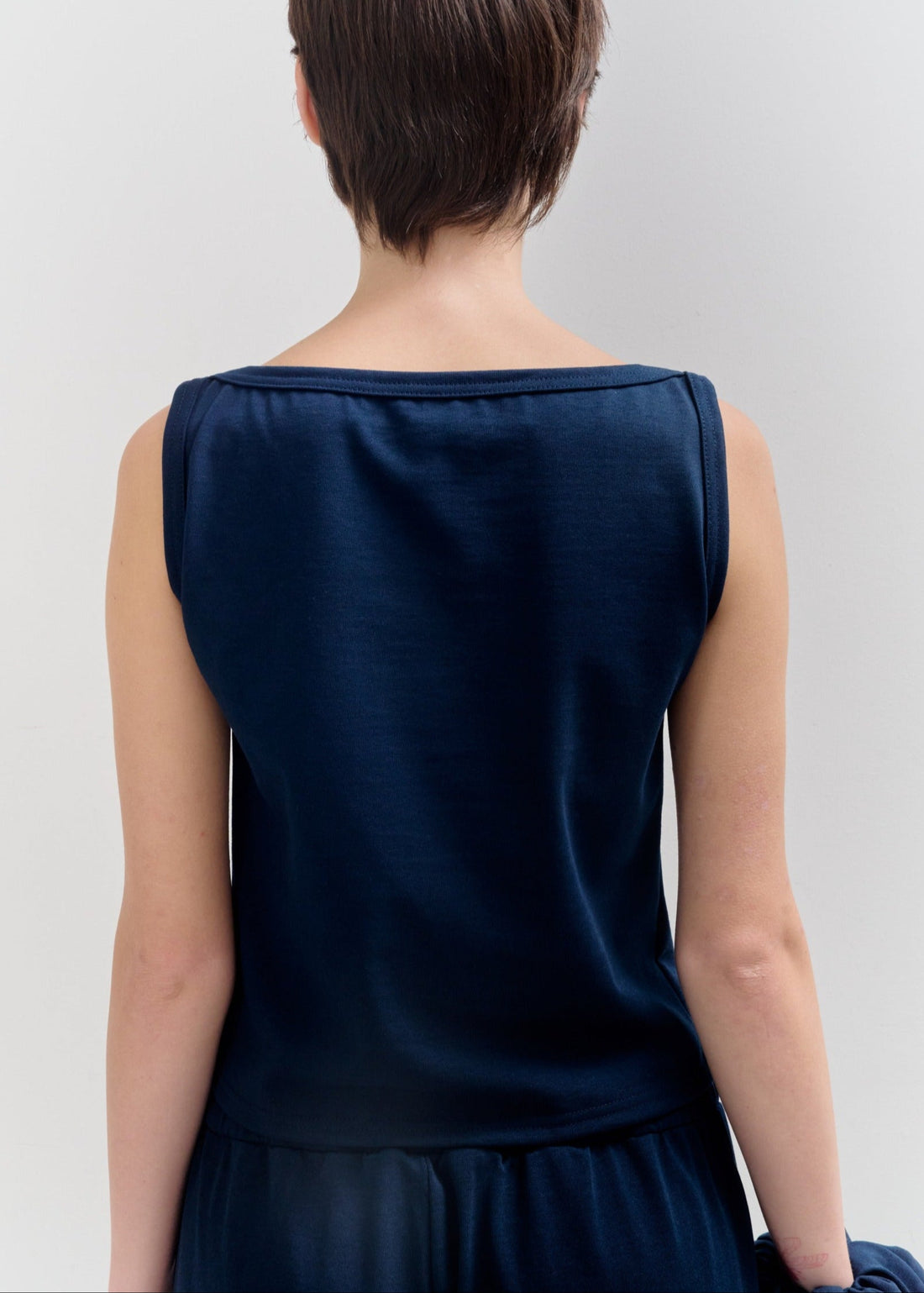 【NEW】Cotton Boat Neck Tanktop