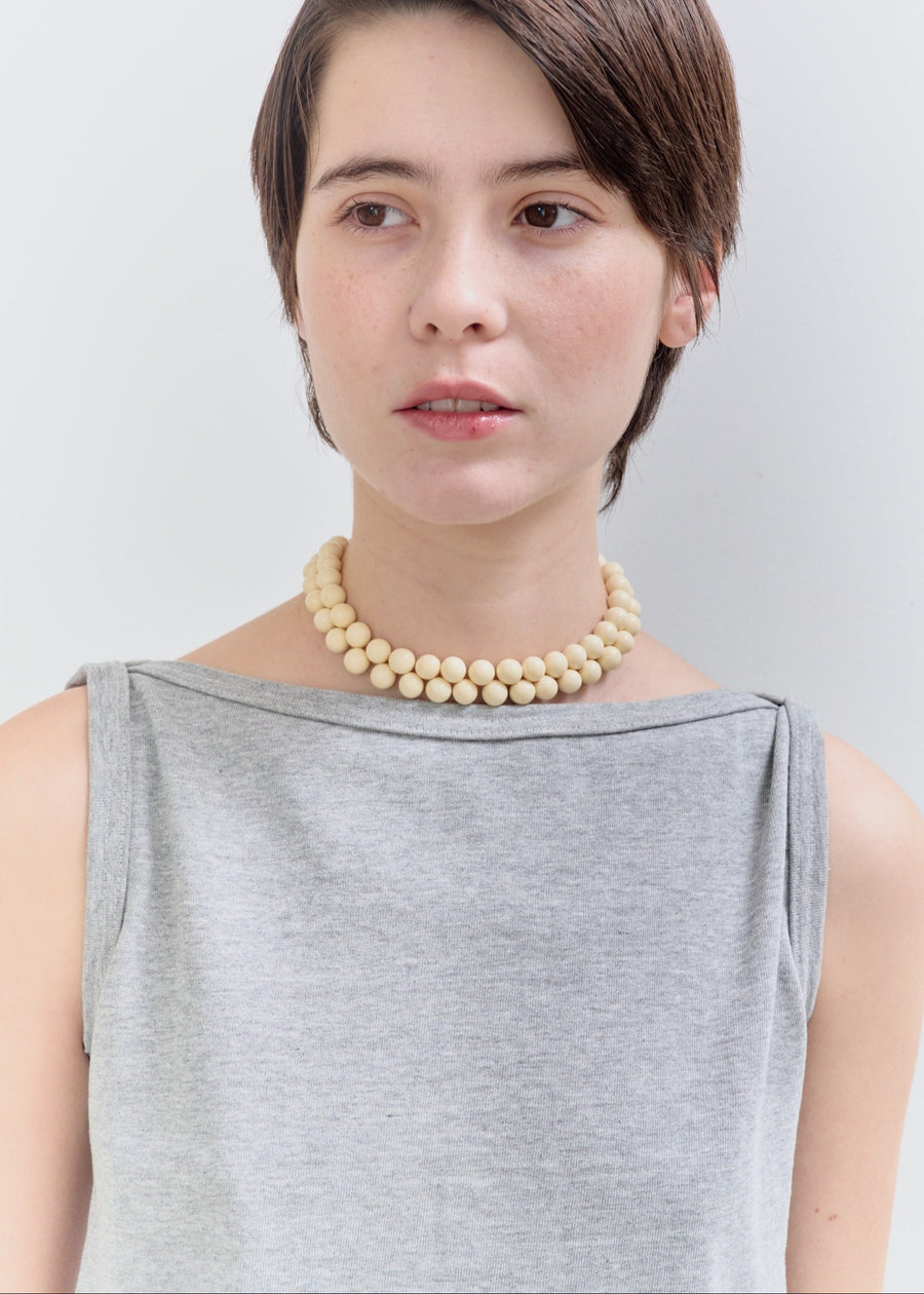 【NEW】Cotton Boat Neck Tanktop