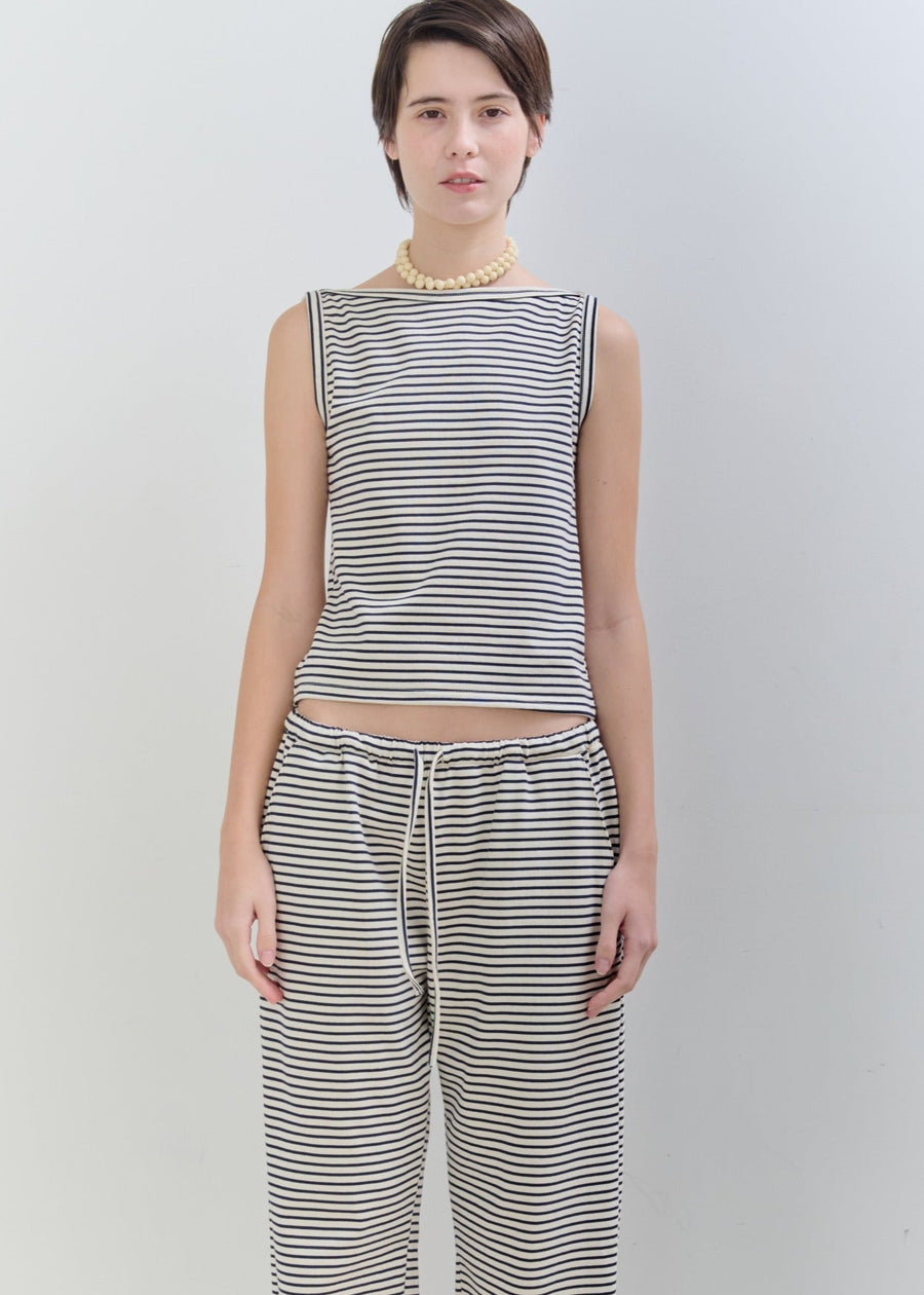 【NEW】Cotton Boat Neck Tanktop