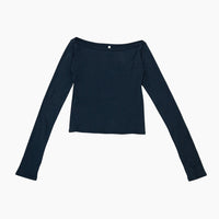 【NEW】Boat Neck Long Tee