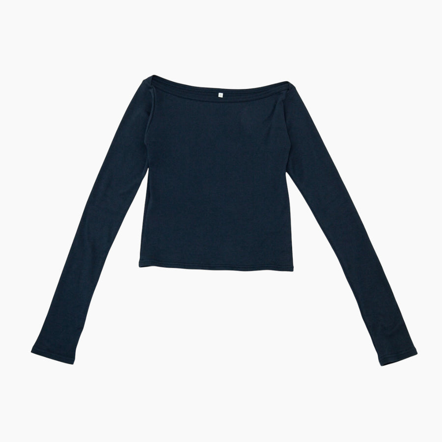 【NEW】Boat Neck Long Tee