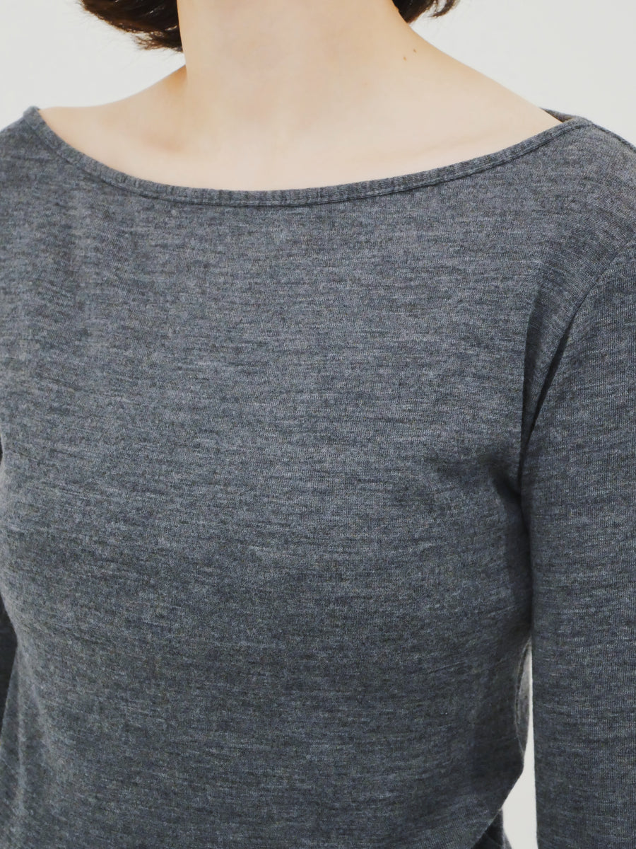 【NEW】Merino Wool 100% Sheer Long Sleeve Tops