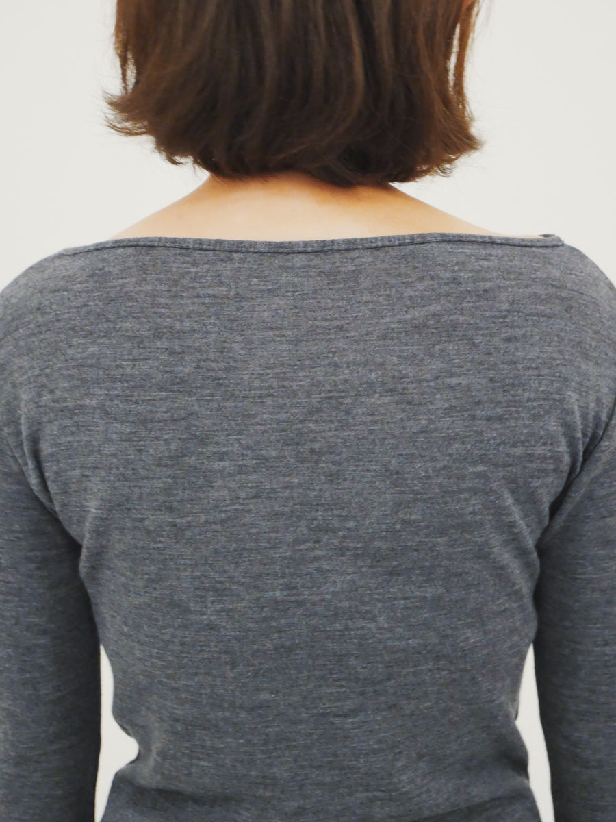 【NEW】Merino Wool 100% Sheer Long Sleeve Tops