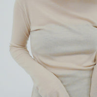 【NEW】Merino Wool 100% Sheer Long Sleeve Tops