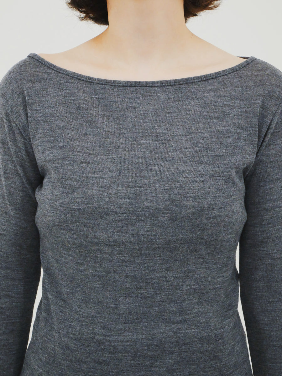 【NEW】Merino Wool 100% Sheer Long Sleeve Tops