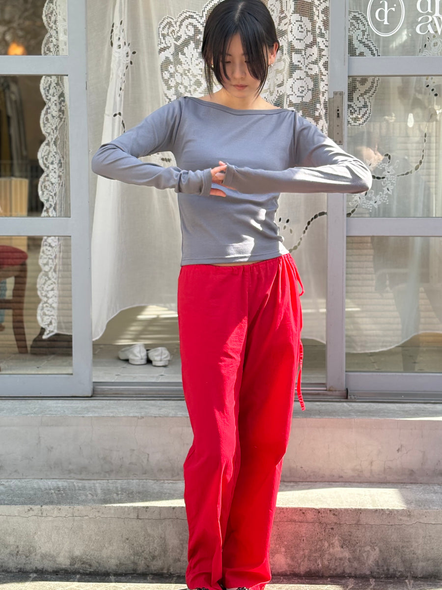 NEW】Boat Neck Long Tee – draw NEW】Boat Neck Long Tee – draw