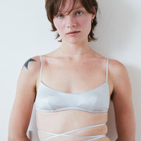 "D" Logo Satin Ribbon Bra