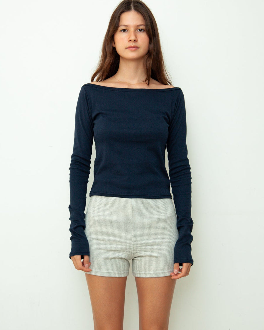 【NEW】Boat Neck Long Tee