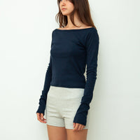 【NEW】Boat Neck Long Tee