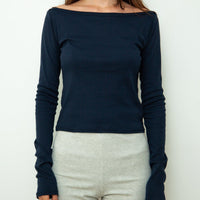 【NEW】Boat Neck Long Tee