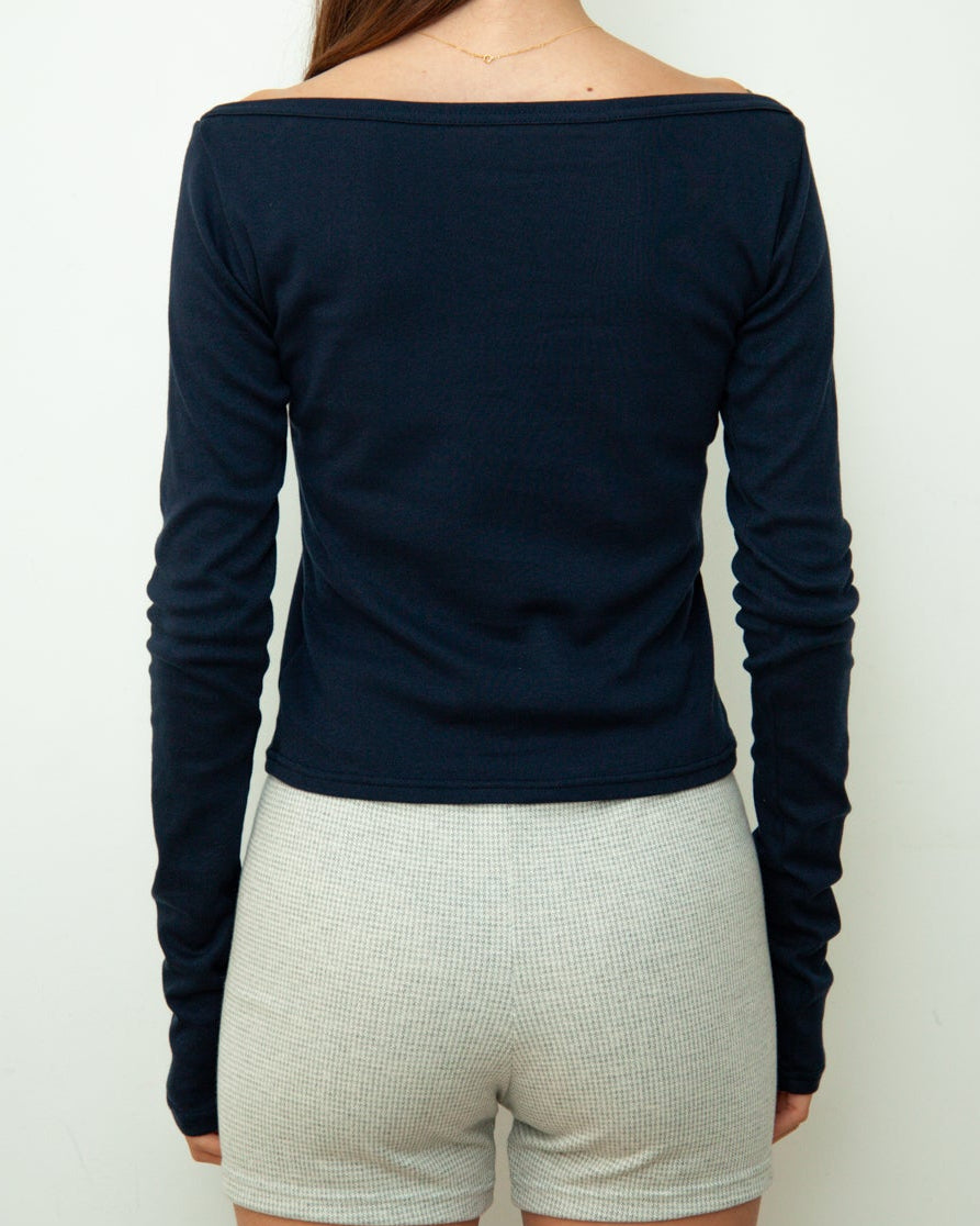 【NEW】Boat Neck Long Tee