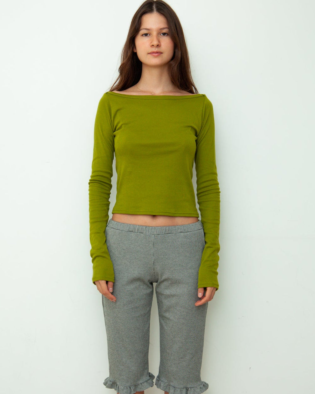 【NEW】Boat Neck Long Tee