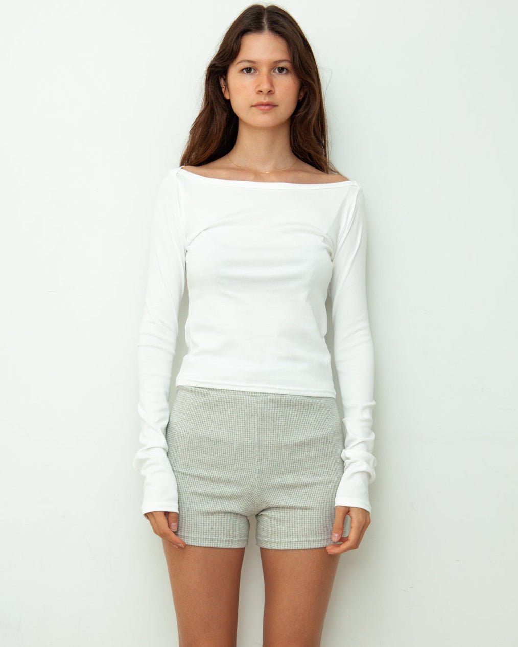 【NEW】Boat Neck Long Tee