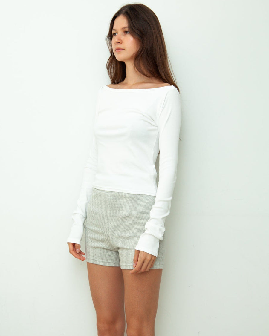 【NEW】Boat Neck Long Tee