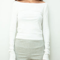 【NEW】Boat Neck Long Tee