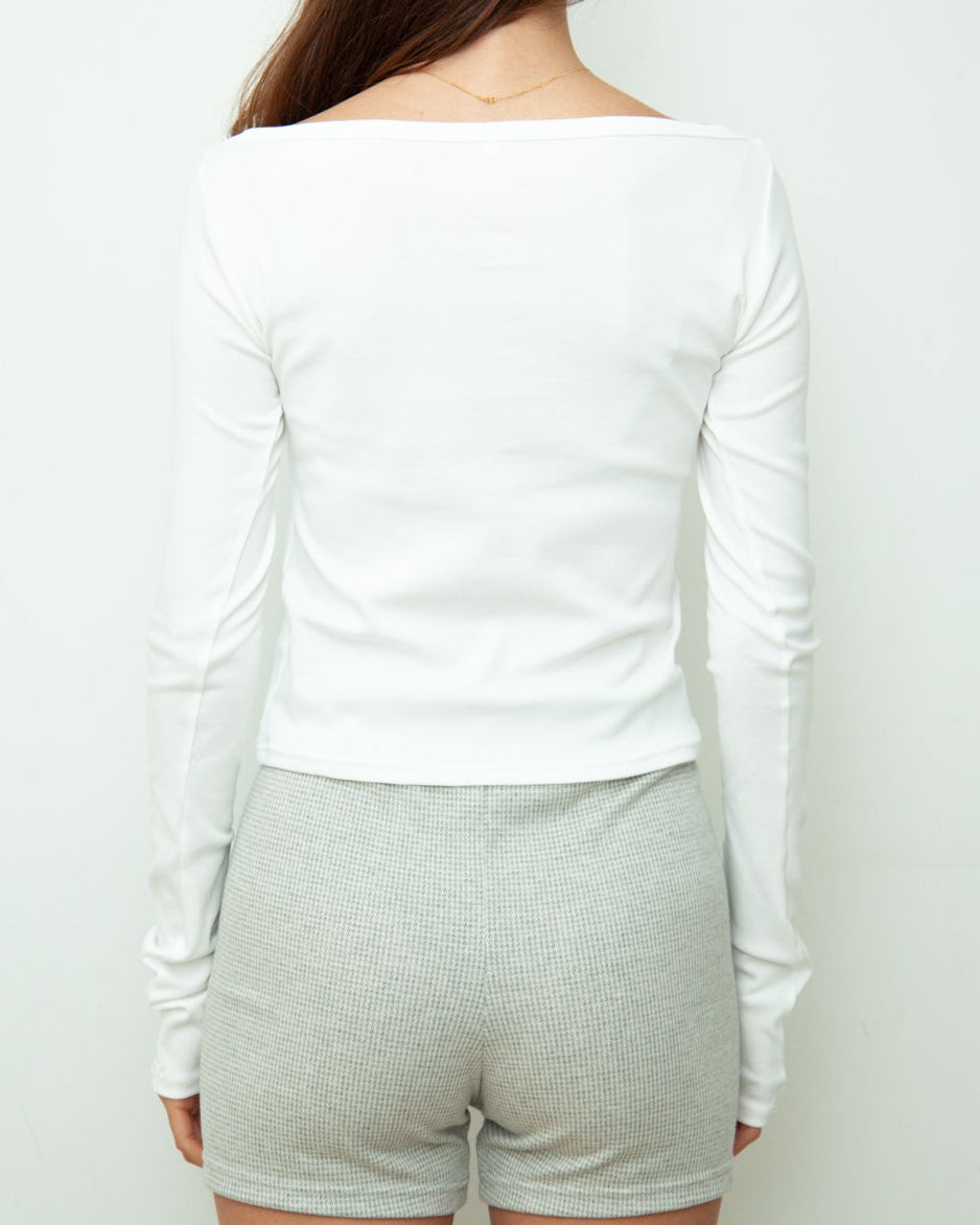 【NEW】Boat Neck Long Tee