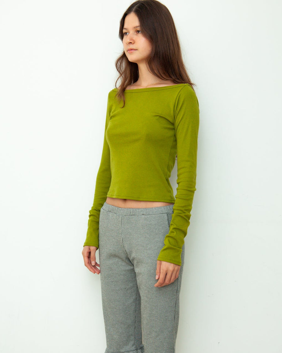 【NEW】Boat Neck Long Tee