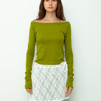 【NEW】Boat Neck Long Tee