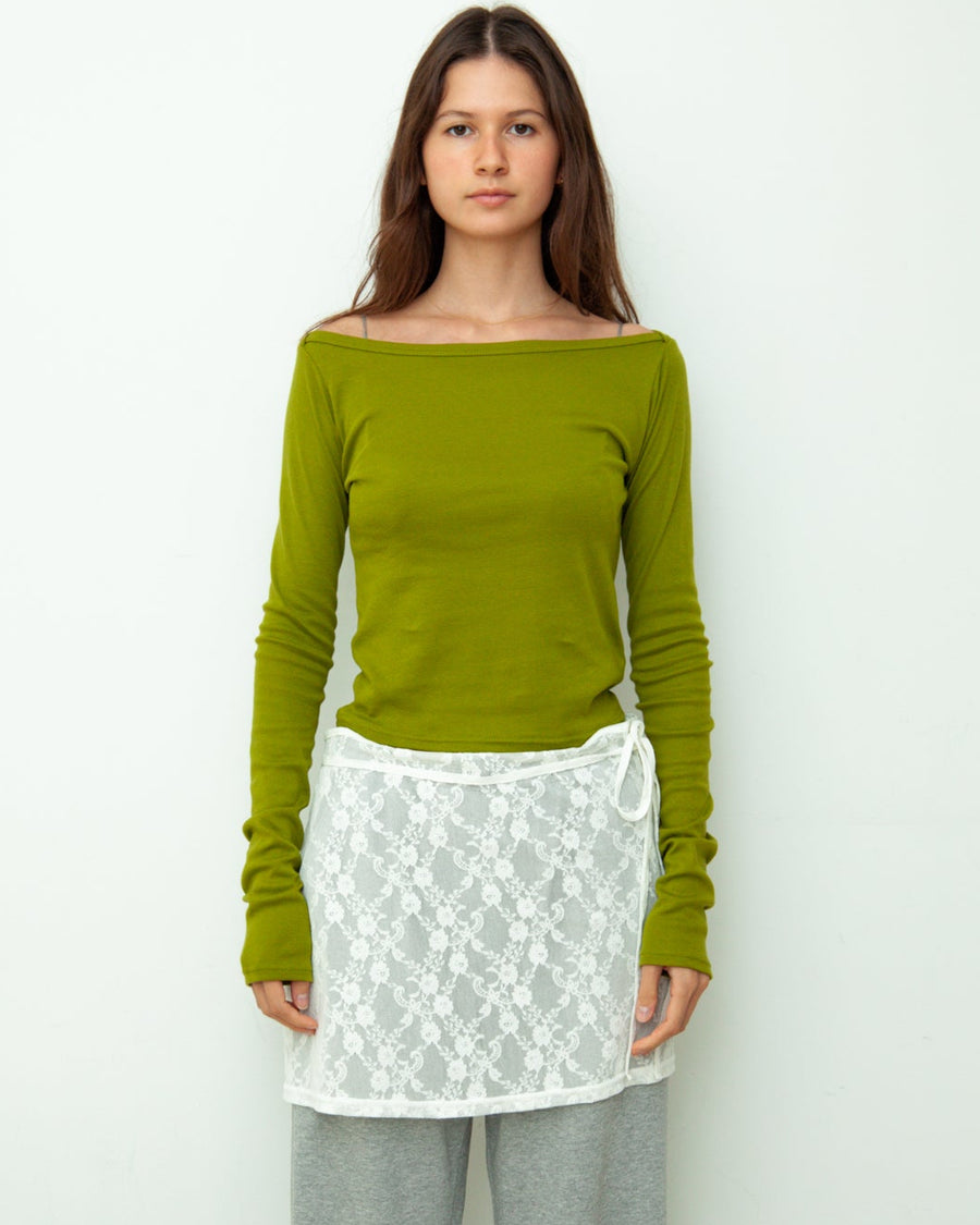 【NEW】Boat Neck Long Tee