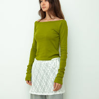 【NEW】Boat Neck Long Tee