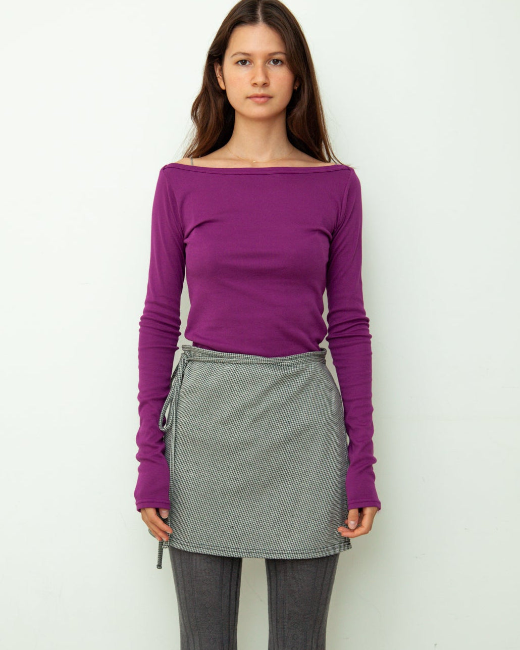 【NEW】Boat Neck Long Tee