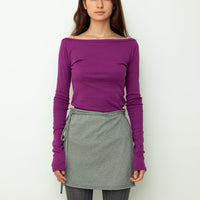 【NEW】Boat Neck Long Tee