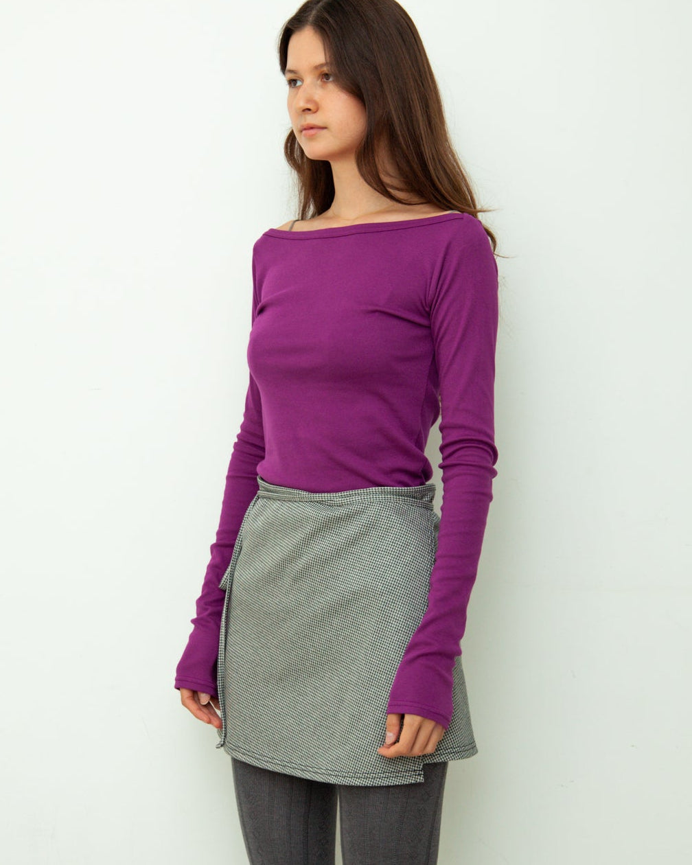 【NEW】Boat Neck Long Tee