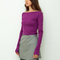 【NEW】Boat Neck Long Tee