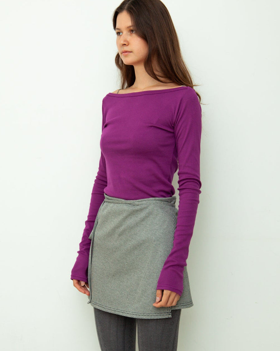 【NEW】Boat Neck Long Tee