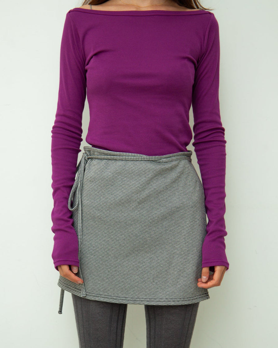 【NEW】Boat Neck Long Tee