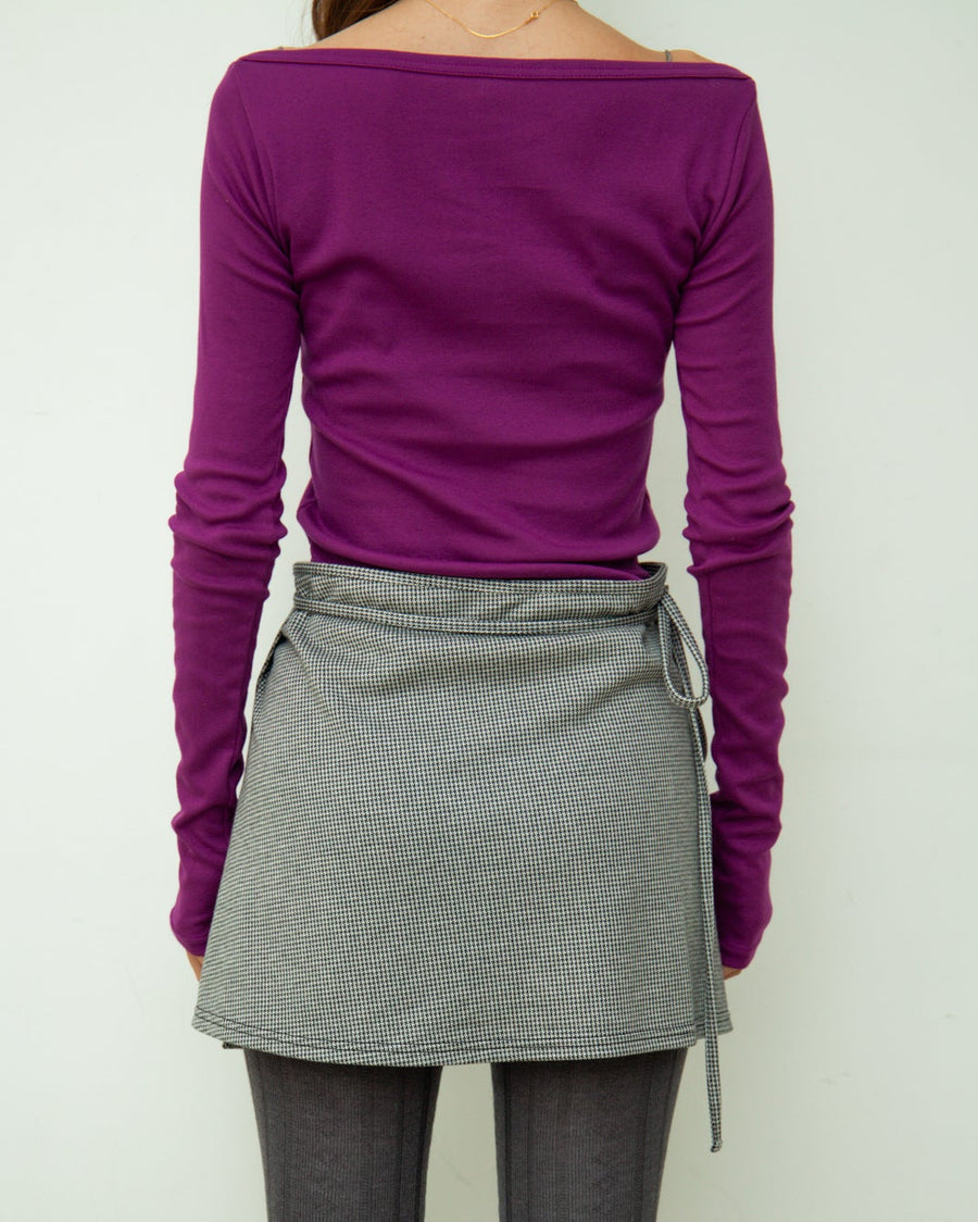 【NEW】Boat Neck Long Tee