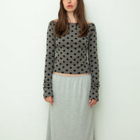 【NEW】Dots Boat Neck Long Tee